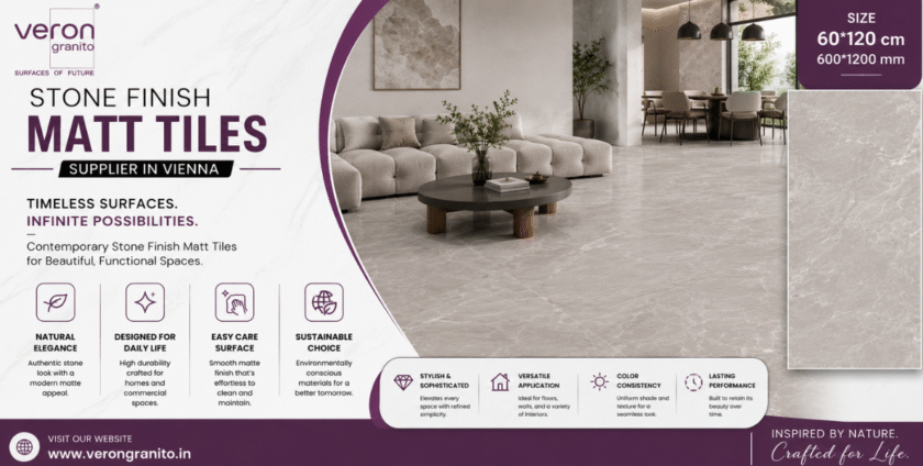 Stone Finish Matt Tiles Supplier in Vienna