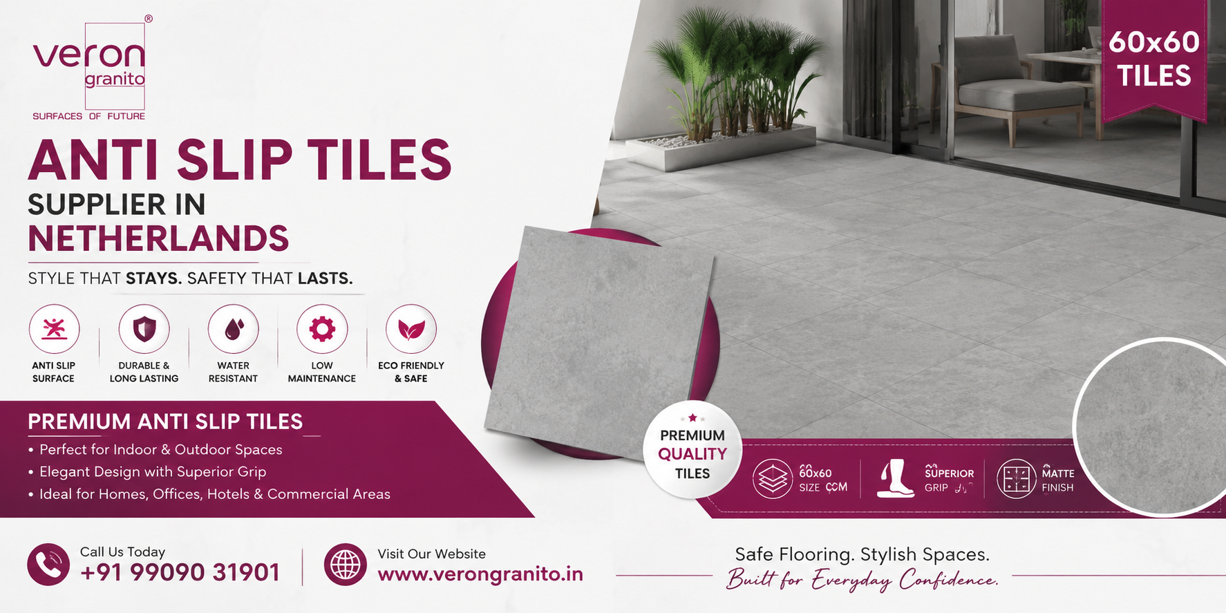 Anti Slip Tiles Supplier in Netherlands